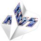 Preview: Kiss Dart Lizenz Flights No2 Std F2 Weiß-Blau