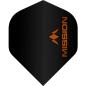 Preview: Mission Dart Flights 100 Micron schwarz Matt mit Logo