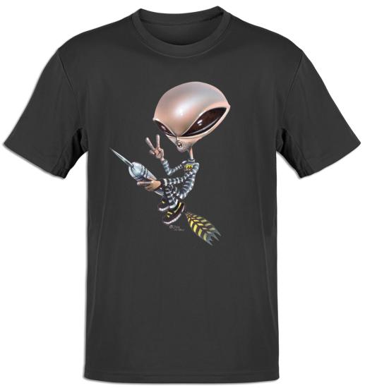 T-Shirt Alien Alcatraz Fliegend