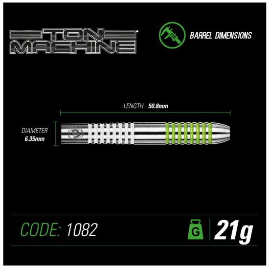 Ton Machine Weiß-Grün Steeldart 21-23-25-27g