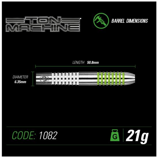 Winmau Ton Machine Weiß-Grün Steeldart 21-23-25-27g