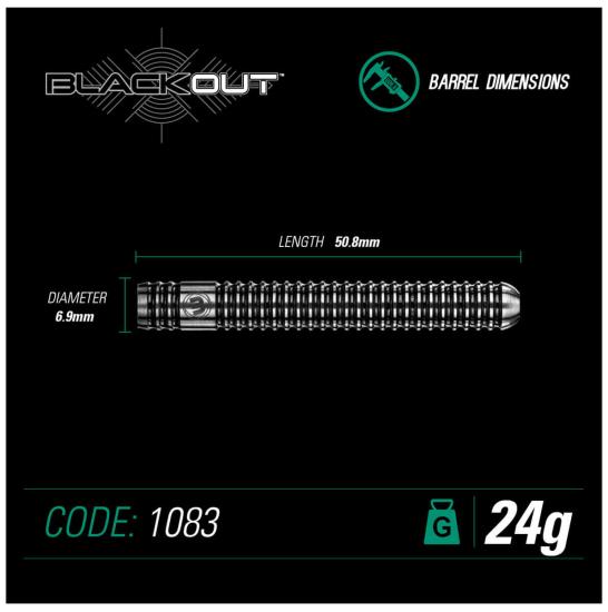 Winmau Blackout Steeldart 22-24-26-28g