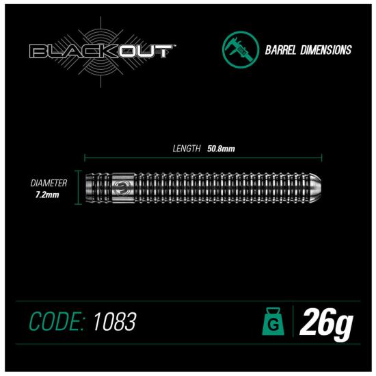 Winmau Blackout Steeldart 22-24-26-28g