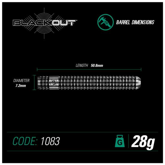 Winmau Blackout Steeldart 22-24-26-28g