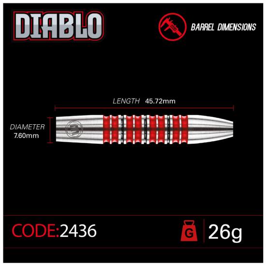 Winmau Diabolo Torpedo Steeldart 24-26-28g