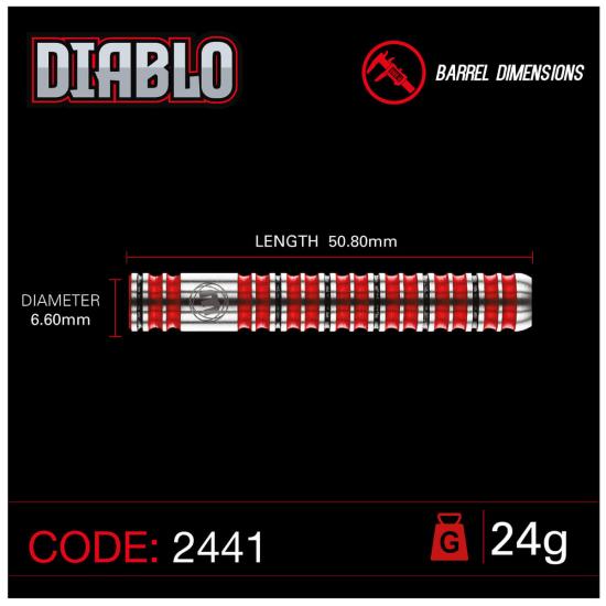 Winmau Diabolo Parallel Steeldart 22-23-24-25g
