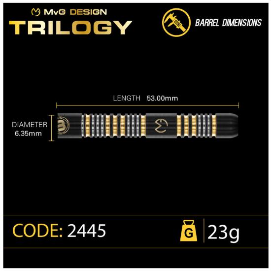 Winmau MVG Trilogy Steeldart 21,5-23-24g