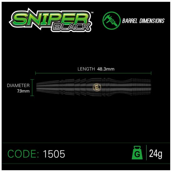Winmau Sniper Schwarz Steeldart 22-24g