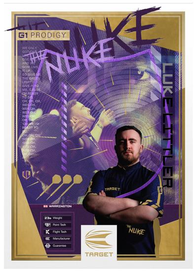 Target Luke Littler G1 Prodigy Steeldart 22-23-24g