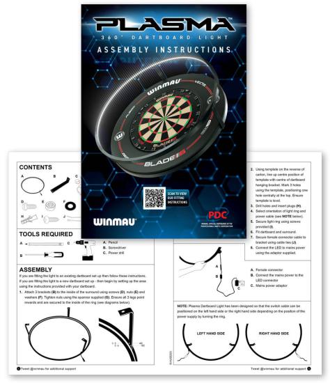 Winmau Plasma Dartboard Licht Ice 360°