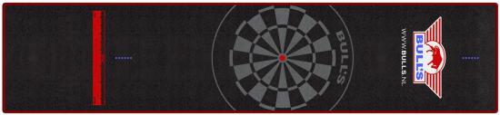 Bulls Teppich 300 x 65 cm schwarz Borde Rot