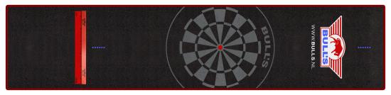 Bulls Teppich 300 x 65 cm rote Borde mit Oche