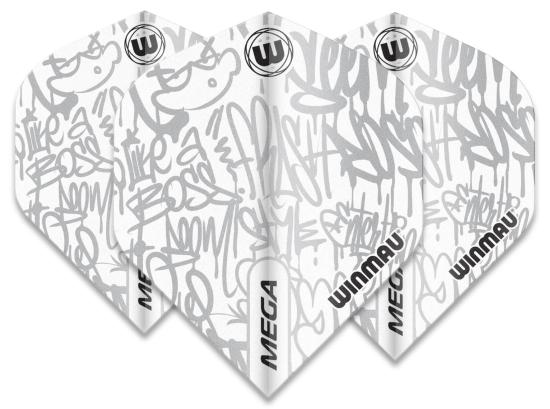 Winmau Mega Standard Flight Weiß-Grau