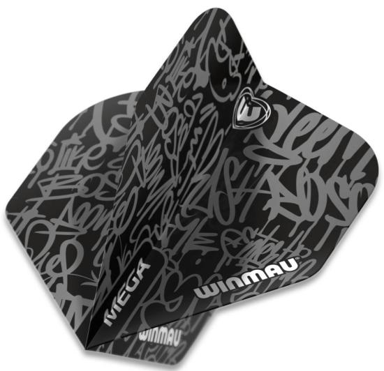 Winmau Mega Standard Flight Schwarz-Grau