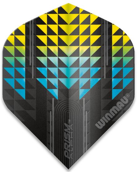 Winmau Prism Alpha Flight Schwarz-Blau-Gelb