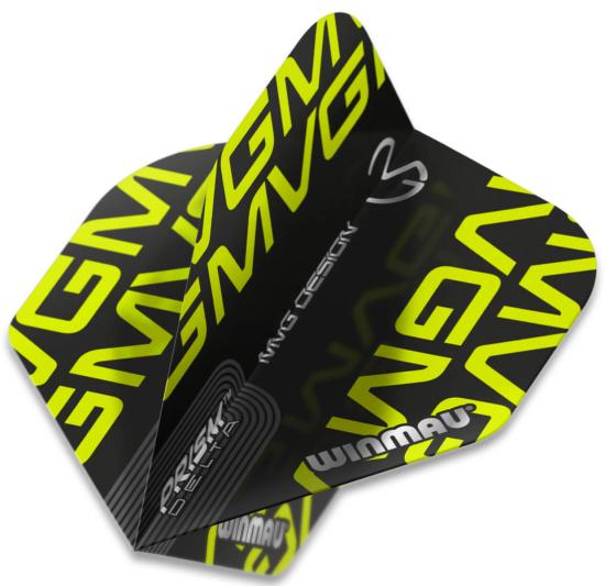 Winmau Prism MvG Flight Schwarz-Grün Text
