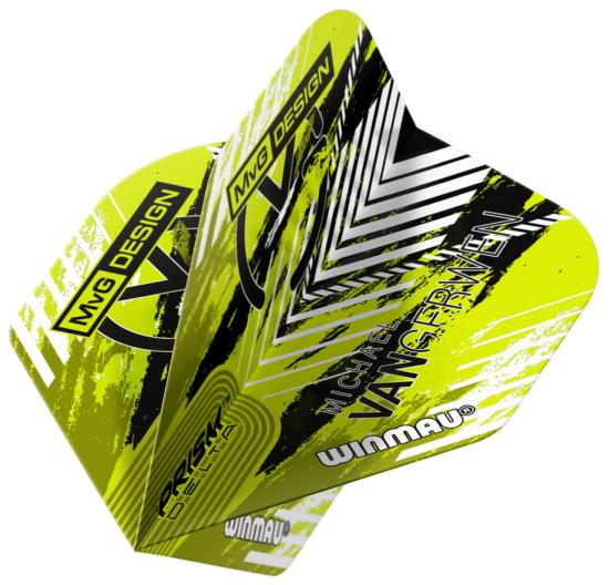 Winmau Prism Delta MvG Flight Gelb-Grün-Weiß