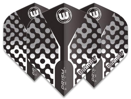 Winmau Prism Zeta Flight Schwarz-Weiß-Grau