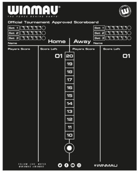 Winmau Scoreboard Schreibtafel