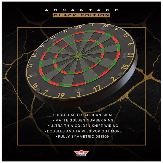 Bulls Advantage Black Dartboard 