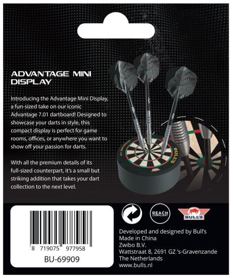 Bulls Mini Advantage Dartboard 10 cm Aussteller für Darts