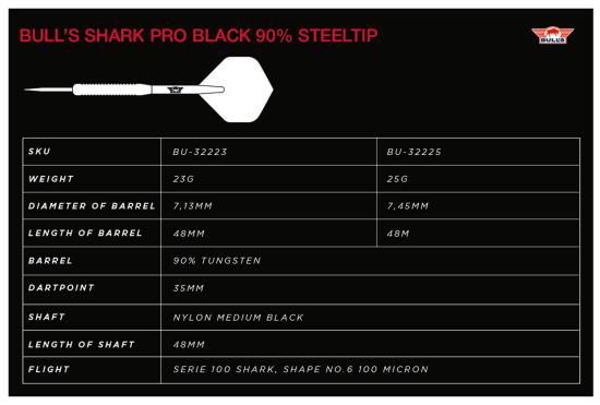 Bulls Shark Pro Black 90% Steeldart 23 g