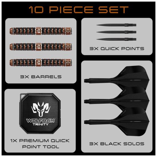 Harrows Wolfram Trinity 97% Steeldart 21-22-23-24-25-26g