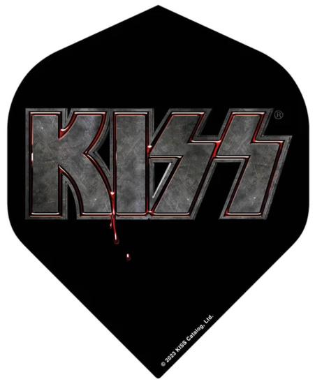 Kiss Dart Lizenz Flights No2  Std  F1 Schwarz Blut Logo