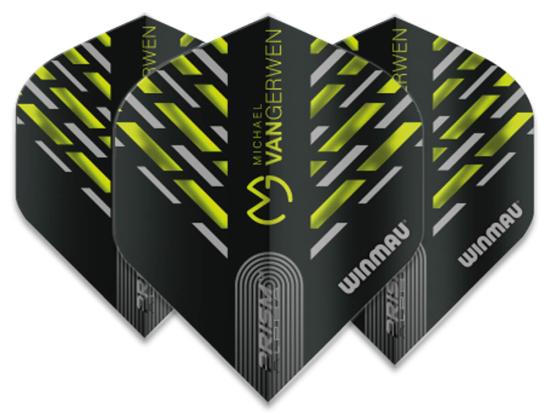 Winmau Prism Alpha MvG Flight Schwarz-Grün-Silber