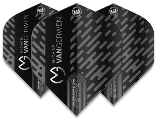 Winmau Delta MvG Flight Schwarz-Silber MvG Text
