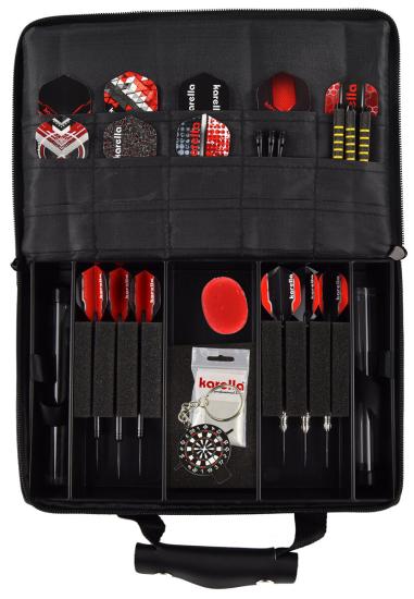 Master Pak Schwarz Leder Edition Dart Koffer Case