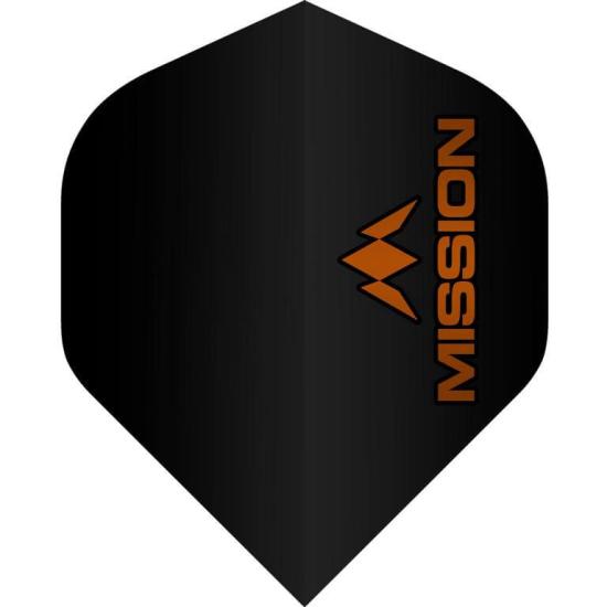 Mission Dart Flights 100 Micron schwarz Matt mit Logo