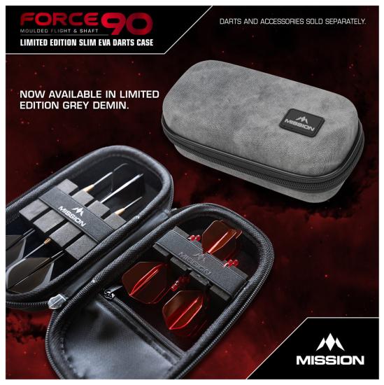 Mission Force 90 EVA Case für Darts Limited Edition Grau Denim Slim