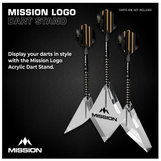 Mission Acryl Dart Stand Logo 3 Dart Display