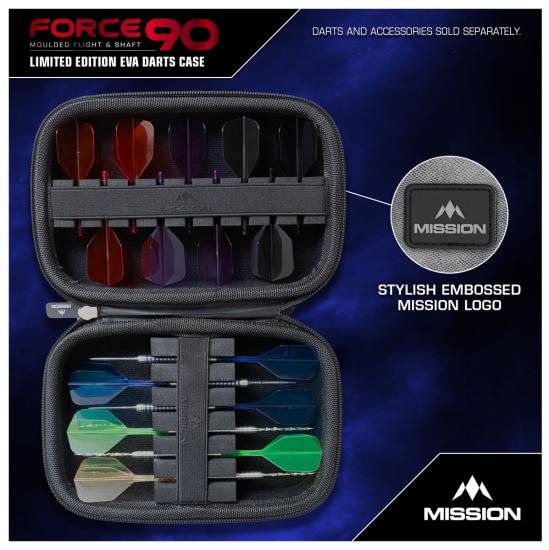 Mission Force 90 EVA Case für Darts Limited Edition Grau Denim Large 
