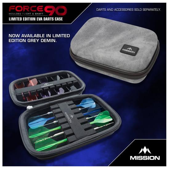 Mission Force 90 EVA Case für Darts Limited Edition Grau Denim Large 