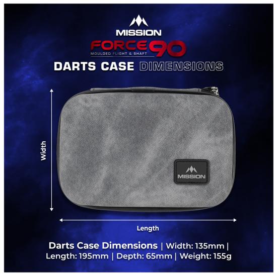 Mission Force 90 EVA Case für Darts Limited Edition Grau Denim Large 