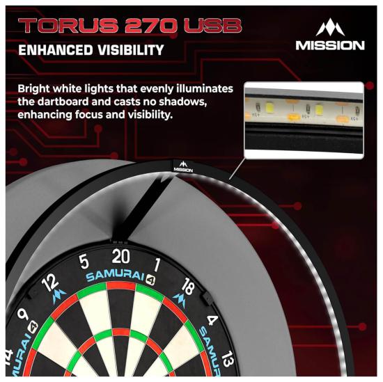 Mission Torus 270 USB-C Rot Dartboard Beleuchtung