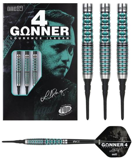 One80 Gunner 4 Signatur Softdart Schwarz-Jade 18g