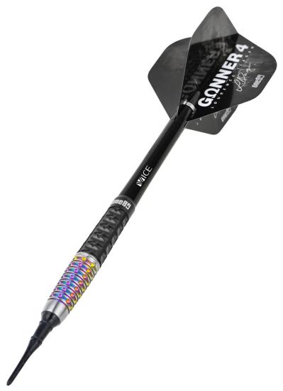 One80 Gunner 4 Signatur Softdart Schwarz-Rainbow 22g