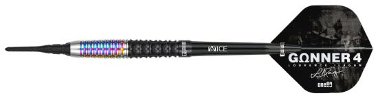 One80 Gunner 4 Signatur Softdart Schwarz-Rainbow 22g