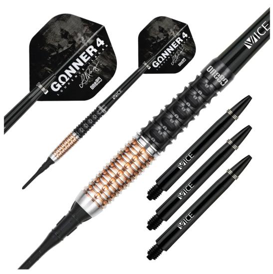 One80 Gunner 4 Signatur Softdart Schwarz-Rosengold 20,5g