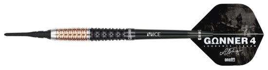 One80 Gunner 4 Signatur Softdart Schwarz-Rosengold 20,5g