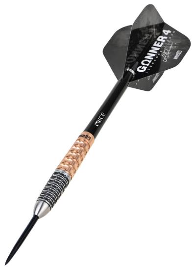 One80 Gunner 4 Signatur Steeldart Schwarz-Rosengold 22-23-24g