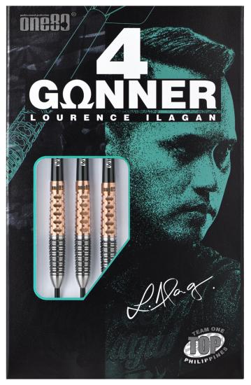 One80 Gunner 4 Signatur Steeldart Schwarz-Rosengold 22-23-24g