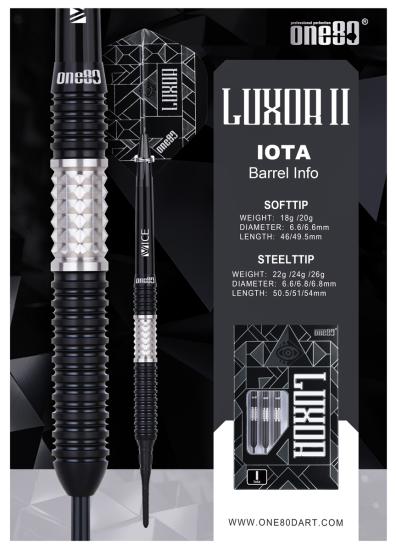 One80 Luxor 2 Iota Steeldart 22-24-26g