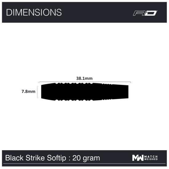 RedDragon Snakebite Black Strike Softdart 20-22g