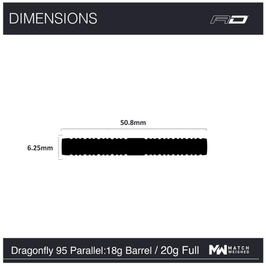 RedDragon Dragonfly 95% Schwarz Parallel Softdart 20 g