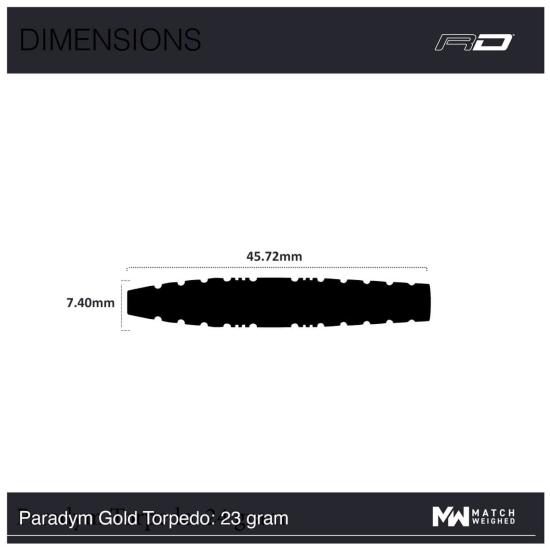 RedDragon Paradym Gold Torpedo Steeldart 23-25 g