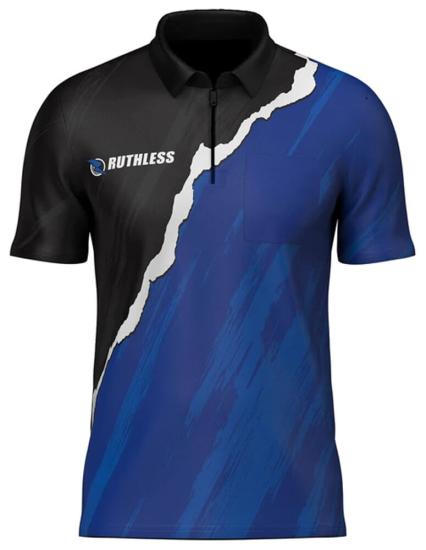 Ruthless RipTorn ECO  Schwarz-Blau Dart Shirt